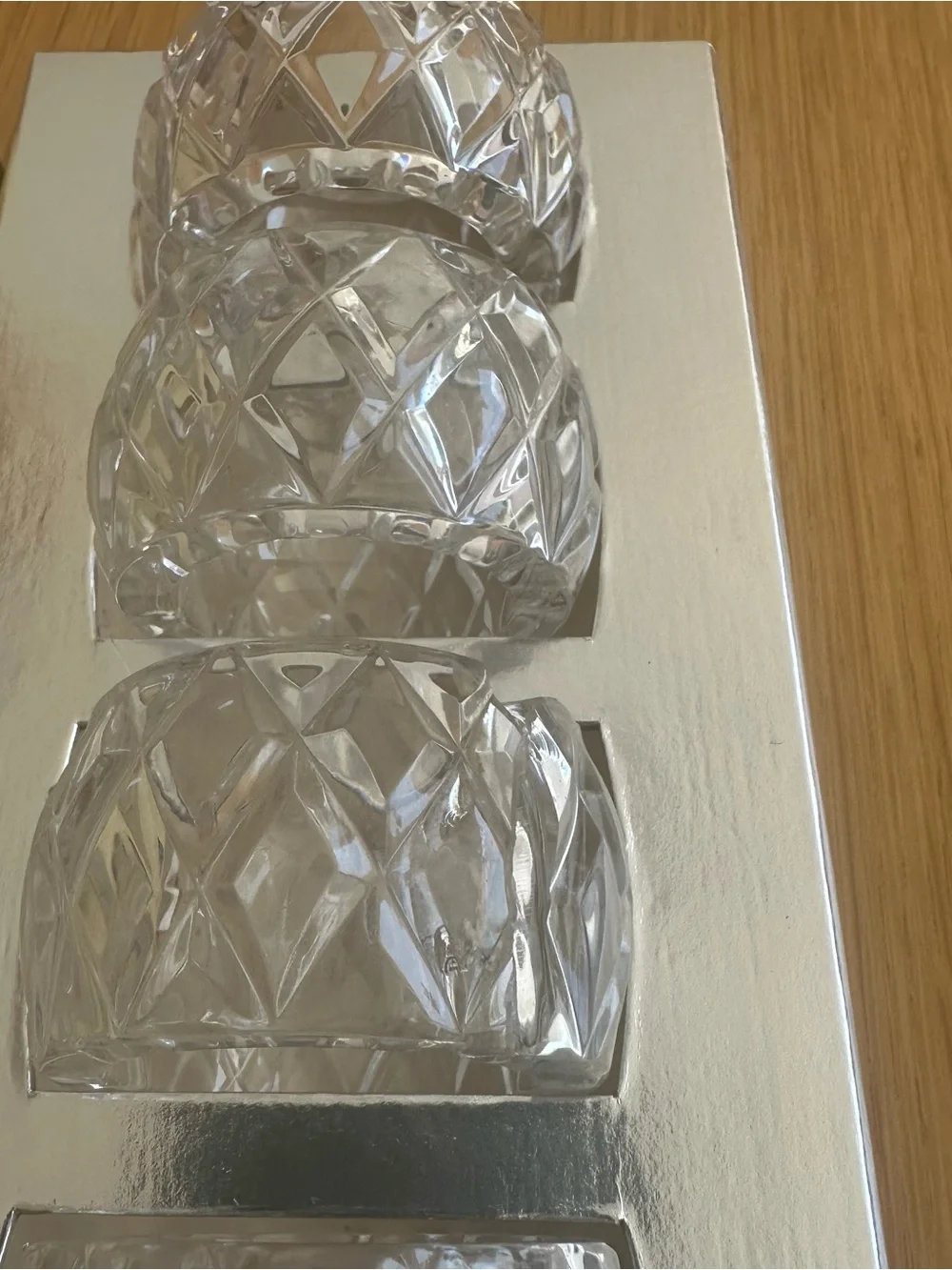 Clear Crystal Napkin Rings - Set of 4